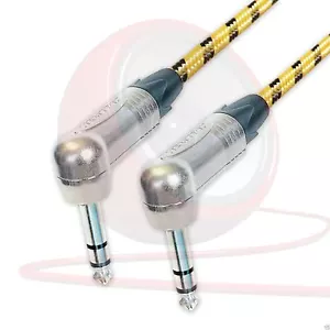 Jack to Jack Lead da 1⁄4"". VINTAGE. Cavo stereo bilanciato TRS 6,35 mm angolato. 3m 20m - Foto 1 di 2