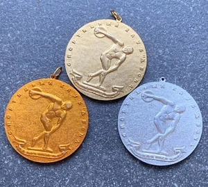 Full Set Of 3 (gold,silver, bronze) Sport Medal Awards Bryansk Sport Club Desna - Picture 1 of 8