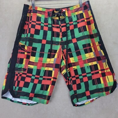 Matix Shorts Mens Swim Trunks Multicolor Check Surfing Beach Summer Size 32 - Image 1 of 4
