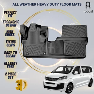 Floor Mats Liners For Opel Vivaro 2016-2023 All Weather Heavy Duty 3d Car Rugs - Picture 1 of 9