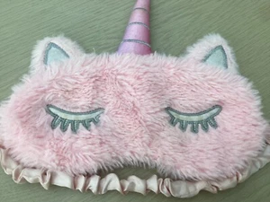 Soft Fluffy Pink Unicorn Sleep Mask - Picture 1 of 7