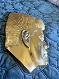 Vintage President John F Kennedy Brass Relief Plaque Bust 3lbs, 12"x8" - Picture 1 of 7