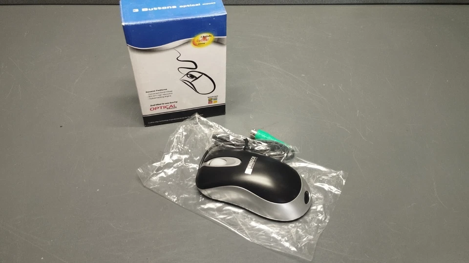 Vintage new Windsor PS/2 3 Button scroll Optical mouse 800dpi - Image 1 of 4
