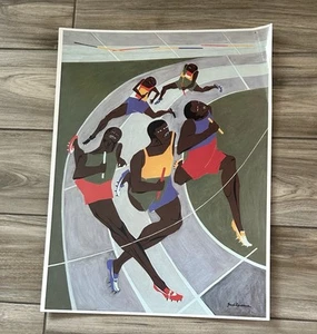 Jacob Lawrence 1972 Munich Runners Quality Laminated Print 24”x18” - Picture 1 of 7