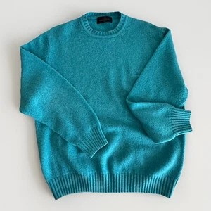 Vintage Valentino Jeans Sweater Men's Size L Blue Wool Long Sleeve Italy - Picture 1 of 15