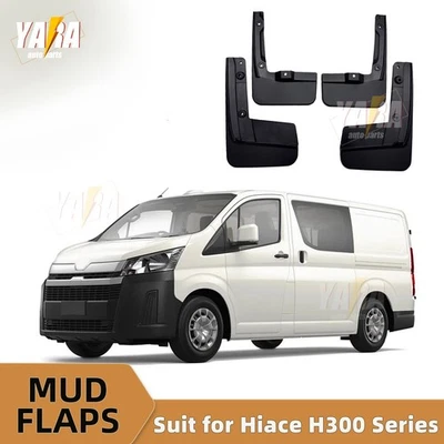 Premium Mud Flaps 4pcs for Toyota Hiace H300 Series 2019-Onward Front & Rear Set - Image 1 of 4