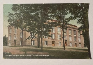 Postal antigua de Cooperstown High School New York NY - Imagen 1 de 2