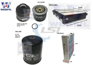 Wesfil Oil Air Fuel Cabin Filter Service Kit for Mitsubishi Triton 2.5L ML MN - Picture 1 of 5