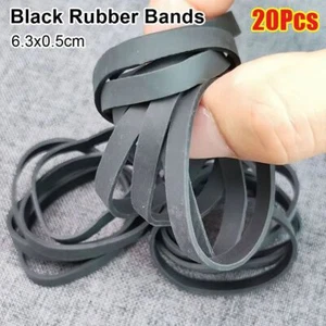 20Pcs Black Rubber Ring Stretchable Rubber Tie Office Home Packaging Supply - Picture 1 of 8