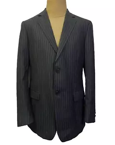 Z ZEGNA Men's Suit Two Piece CITY STYLE Gray Striped 100% Wool Size 40 L Long - Picture 1 of 18