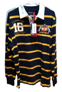 Espana Rugby Plymouth Tradition Kevingston RC 1975 Blue Striped Shirt L New Tag - Picture 1 of 2