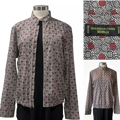 上海唐黑色/白色/红色棉斑点拉链男女通用衬衫/夹克 M — 第 1/4 张图片