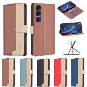 Para Sony Xperia 1 VII, Funda de Lujo Cuero Abatible Para Hombre Cartera Estuche para Tarjetas - Imagen 1 de 21