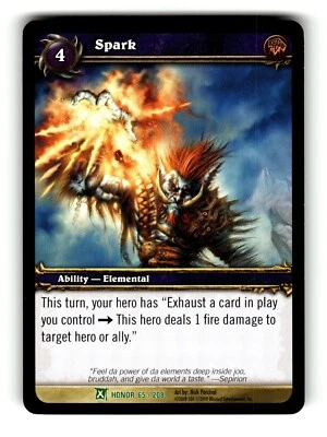 World of Warcraft TCG Fields of Honor Trading Card Spark #65 U - Image 1 of 4