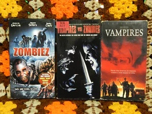 Zombiez + Vampires vs Zombies + Vampires(John Carpenter) (VHS x 3) Horror LOT - Imagen 1 de 4