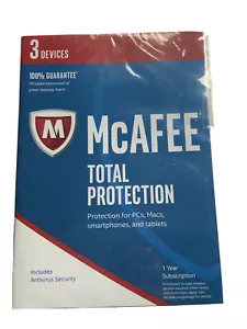 BRAND NEW McAFEE Antivirus Total Protection 2017 (3 Devices) Factory Sealed - Picture 1 of 3