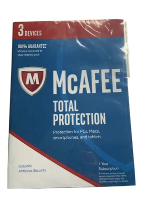 BRAND NEW  McAFEE Antivirus Total Protection 2017 (3 Devices) Factory Sealed - Image 1 of 3