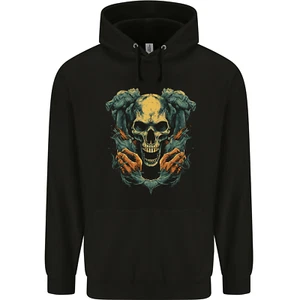 Wretched Skull Evil Demonic Halloween Demon Childrens Kids Hoodie - Picture 1 of 3