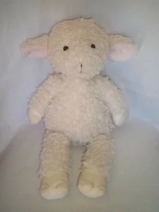 2017 PBK POTTERY BARN KIDS 16" Plush White LAMB Pink Ears Fuzzy Stuffed Animal - Picture 1 of 4