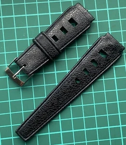 Vintage 20mm Rubber Diver Watch Strap, Black Color, Old Stock Brand New - Picture 1 of 6