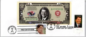 #3897 #4494 PRÄSIDENT RONALD REAGAN BRIEFMARKEN KOMBI ERSTTAGSBRIEF, HIDEAKI NAKANO - Bild 1 von 1