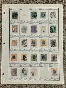 1800's BRAZIL STAMP LOT ON AUCTION PAGE, ALL DIFFERENT SON CANCELS FANCY CANCELS - Picture 1 of 10
