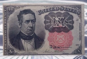 10c Fifth Issue FRACTIONAL Currency Long, Thin Key Fr#1265 PMG AU58 EPQ #017 - Picture 1 of 5