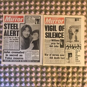 JOHN LENNON 11. Dezember 15th Death Daily Mirror Original volle Zeitungen ohne Knick - Bild 1 von 5