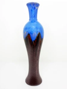 18" Blue Iridescent Drip Glaze Vase Mid-Century Modern Marcello Fantoni Italy - Picture 1 of 8