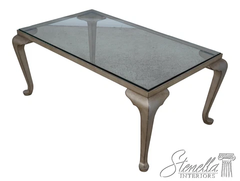 60023EC: Heavy Iron Base Decorator Glass Top Coffee Table Cover