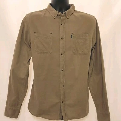 RIP CURL Men’s Size M Tan Corduroy Long Sleeve Button Down Shirt Pockets FLAW  - Image 1 of 4