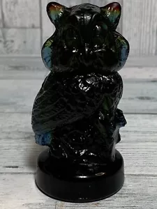 Vtg. Summit Art Glass Volgelsong Rubina Owl UV Glow Rare - Picture 1 of 14