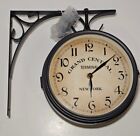 Grand Central Terminal New York Clock Double sided Hanging  Metal  Works Retro