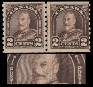 CANADA 182iii - King George V "Cockeyed King" Joint Coil Pair (pf27867) NH $220 - Imagen 1 de 1