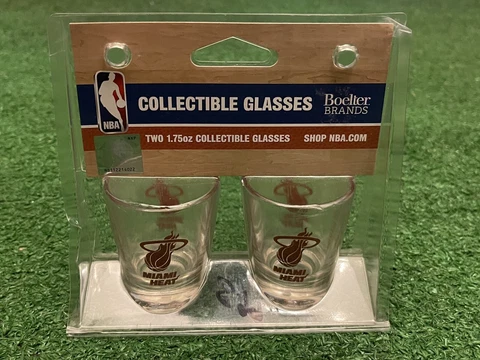 NBA Miami Heat Boelter Brands Collectible Shot Glasses Set of 2 - NIP Cover