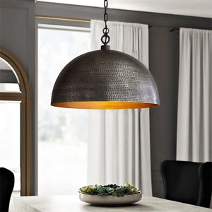 Black Hammered Brass Dome Light Fixtures Moroccan Pendant Light, Ceiling Light. - Picture 1 of 5