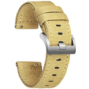 Canvas Quick Release Watch Band 18 20 22mm Military Fabric Watch Strap - Picture 1 of 39