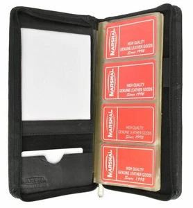 Genuine Leather 160 Cards Business Name ID Credit Card Holder Book Case Keeper O - Picture 1 of 4