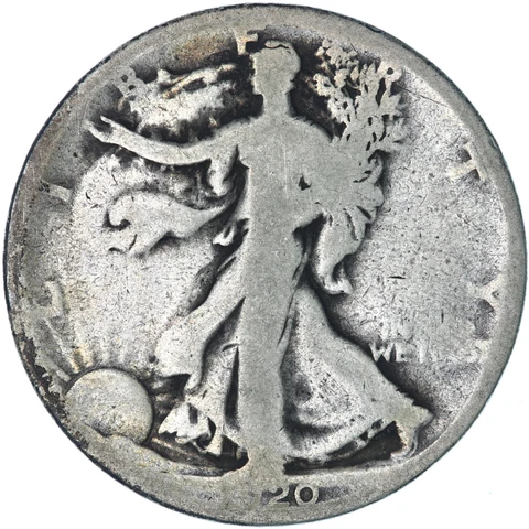 1920 S Walking Liberty Half Dollar 90% Silver About Good AG See Pics U982 Cover