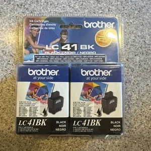 Cartucce inchiostro nero Brother LC 41 BK confezione da 2 scadute 11/2013 sigillate - Foto 1 di 2