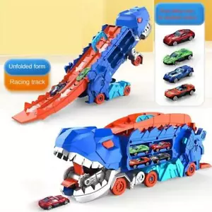 Transport Dinosaur Truck Race Track Transforming T-rex, Fun Toy Boy Girl Gift - Picture 1 of 24