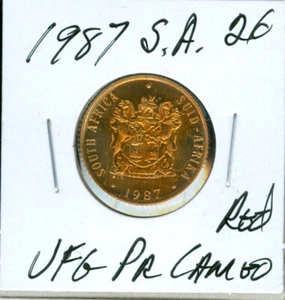 1987 SOUTH AFRICA 2 CENTS ULTRA FINEST PROOF CAMEO RED 99 CENTS SHIPPING . - Picture 1 of 2