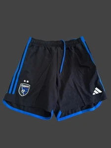 Adidas MLS San Jose Earthquakes Authentic Shorts Black/Blue Men’s Size L HI1907 - Picture 1 of 5
