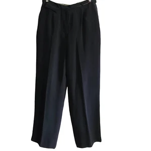 DIANE VON FURSTENBERG Silk Assets 100% Silk Black Trousers Women's Large - Picture 1 of 10