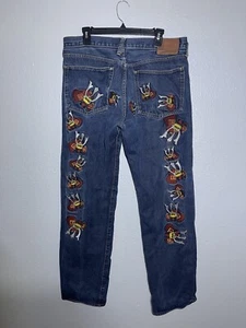 Kanji Evisu Herrenjeans blau gerade W36xL32 bestickt maßgeschneidert - Bild 1 von 11
