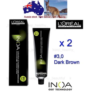 L'Oreal Inoa ODS2 Permanent Hair Color Ammonia Free 60g #3,0 Aussie Stock - Picture 1 of 1