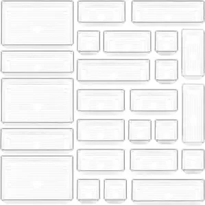 DCA 25 PCS Clear Plastic Drawer Organizer Tray, Bathroom Organizers and Storage - Picture 1 of 1