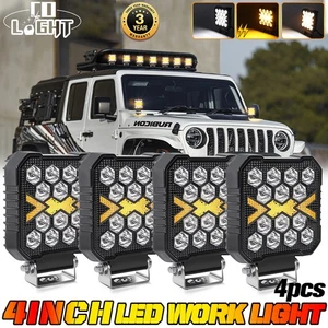 4x 4" LED Work Light Cube Pods Strobe Flood SUV Offroad Drving Truck Tractor UTV - Picture 1 of 11