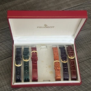 Vintage PEUGEOT WOMEN'S 6 INTERCHANGEABLE BANDS WITH CASE - Picture 1 of 7
