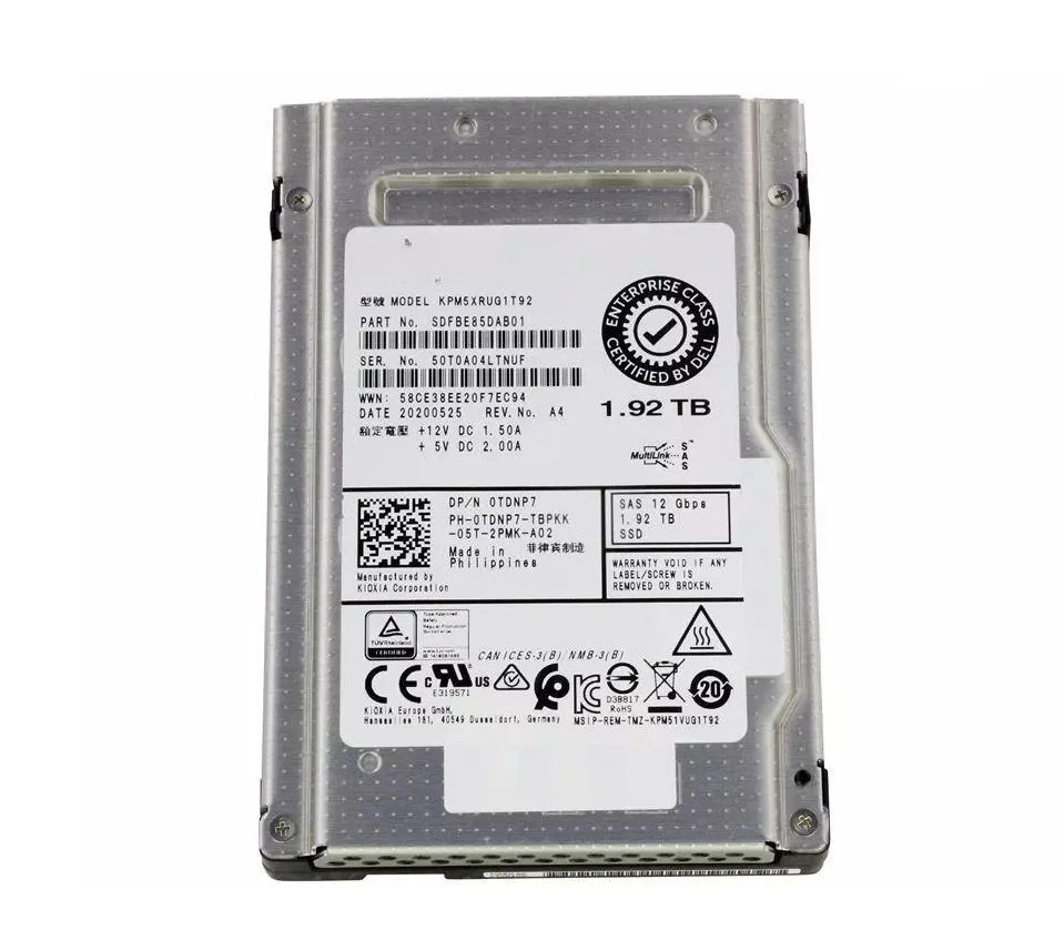 Compatible NEW 0TDNP7 TDNP7 DELL KPM5XRUG1T92 1.92TB 2.5" SAS 12G RI SSD - Image 1 of 2